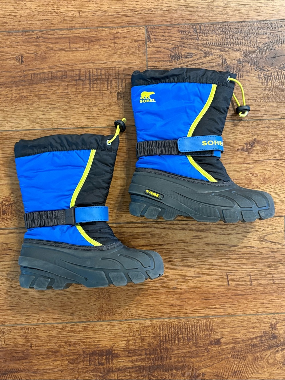 Sorel Kids Snow Boots Size 3 Blue Black Removable Liners Winter Boots